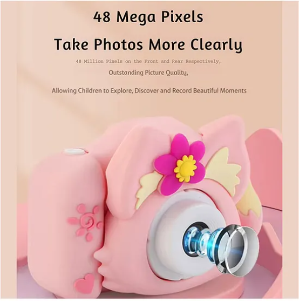 Digital Handy Portable Cute Fox Camera Full HD 1080P 2.0 Screen with Inbuilt Games - Multicolor