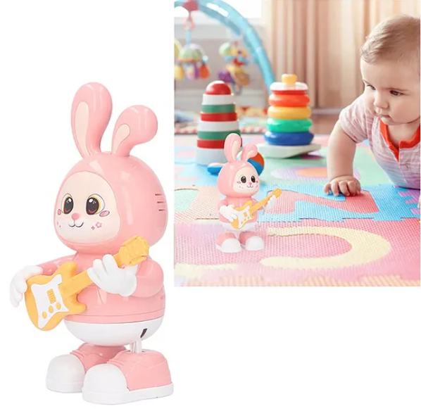 Rabbit Guitarist Cute Musician Musical Toy For Kids Dancing Bunny Musical Toys With Guitar On Hands Interactive Soothing Music And Lights Color May Vary