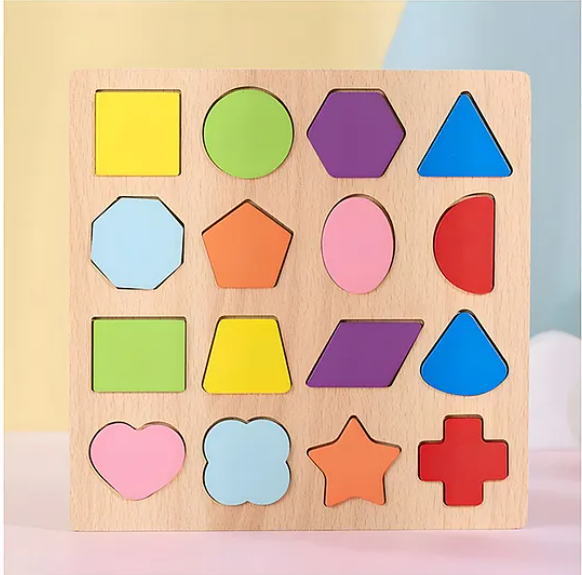 Alphabet Numeric Geometric Shaped Wooden Puzzle Game Toy For Kids Baby Early Educational Children Montessori Board Puzzle Toy (Pack of 3 - Multicolor)