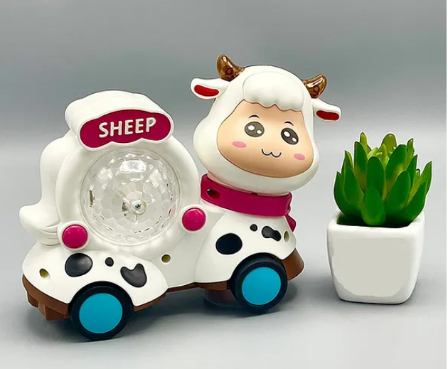 Musical Two-Sided Cattle And Sheep Animal Toy With Light And Music For Kids Multicolor