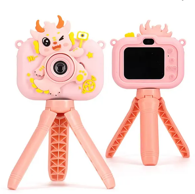 Digital Handy Portable Cute Cartoon Kids Camera Full HD 1080P 2.0 Screen with Inbuilt Games And Tripod Stand (Pack of 1 Color May Vary)