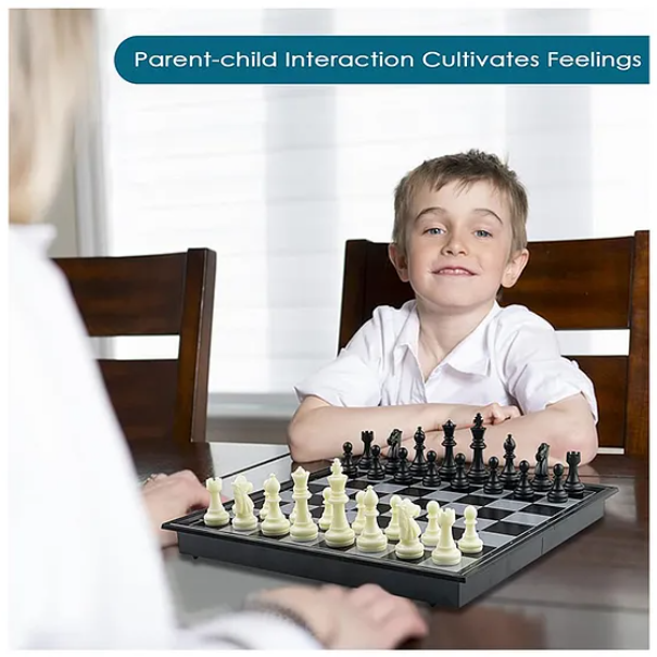 Magnetic Toys For Kids Magnetic Chess Toys For Kids Educational Kids Toys Travel Chess Set With Folding Chess Board Game For Kids And Adults High Quality Foldable Chess Game Multicolor
