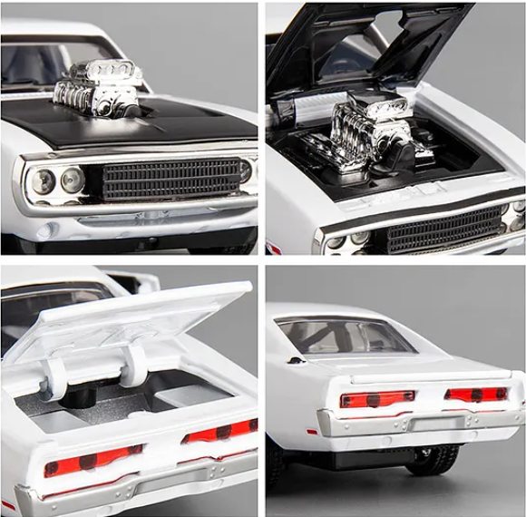 32 The Fast and The Furious Diecast Alloy Metal Dodge Charger model Classic Cars Toys - Blue/White/Black