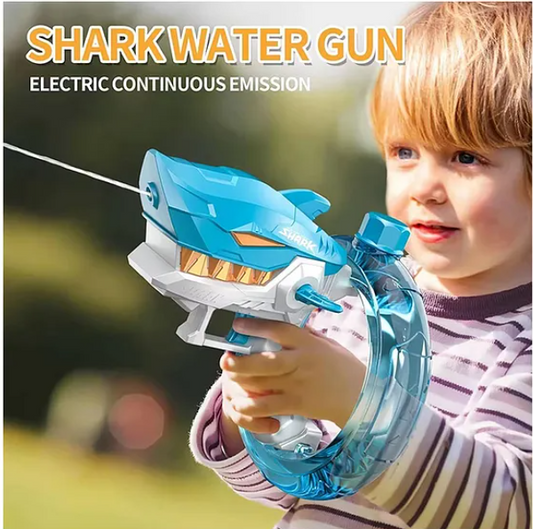 Realistic Water Gun Toys For Kids Electric Shark Water Gun Toys Repeater Automatic Water Spray Gun High Pressure Water Play Gun Toy - Color May Vary