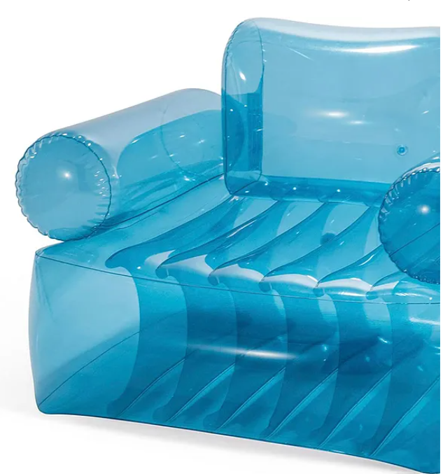 Inflatable Blue Armchair Transparent Sofa Inflatable Armchair Intex Air Furniture Blue