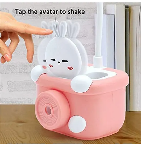 Study Lamp For Kids Cute Animal Design Rechargeable Desk Table Lamp 3 In 1 Study Desk LED Lamp With Pencil Sharpener And Pen Holder - (Pack of 1 - Design And Color May Vary)