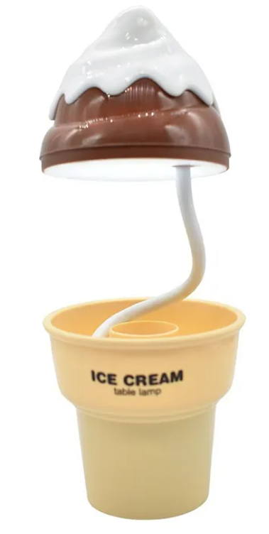 Multi-functional Ice-cream Shaped Table Lamp With 360 Degree Moveable, Sharpener And USB Rechargeable (Pack of 1 Color And Design May Vary)