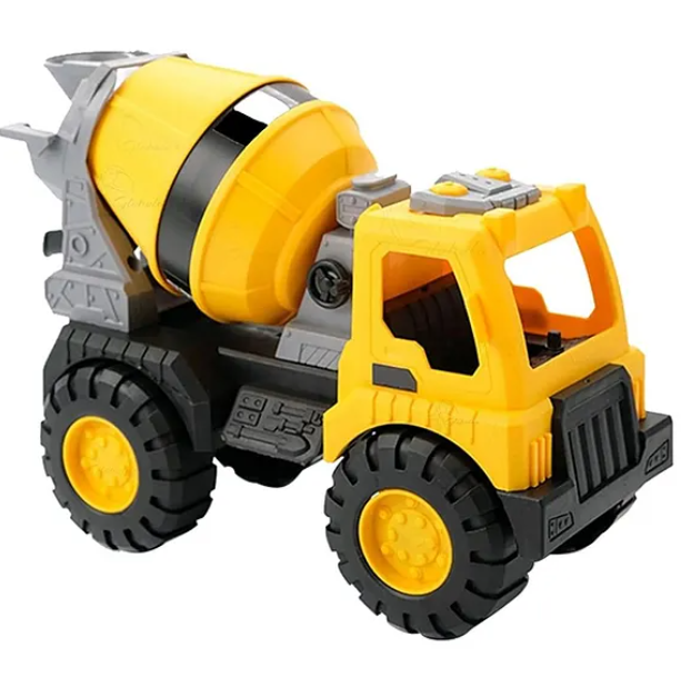 Friction Powered Construction Cement Mixer Truck Super Builder Truck Vehicle Car Toys For Kids - Multicolor