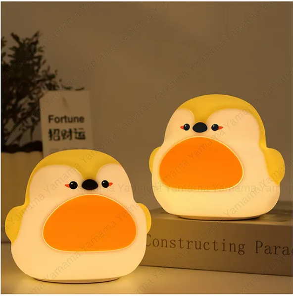 Cute Night Light For Kids Cute Robin Silicon Night Light Super Cute Silicone Night Lamps Squishy LED Animal Night Light Silicone Dimmable Timed Bedside Lamp USB Rechargeable Touch Light Night Lamp - Multicolor