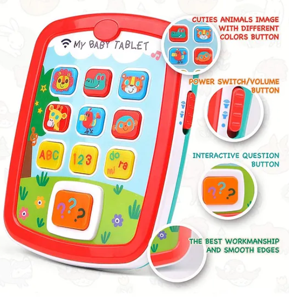 My Baby Tablet Toy Educational Animals Numbers And Color Cognative Learning Baby Tablet Toy For Babies And Kids - Multicolor