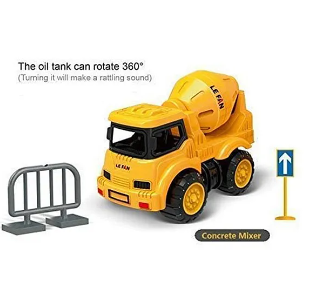 Little Engineer Mini Construction Truck with Dumper Hydraulic Excavator Bulldozer 6 Pieces - Multicolor