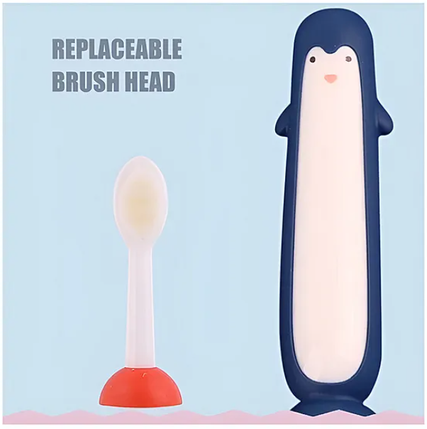 Toothbrush Cute Cartoon Penguin Design Colorful Soft Manual Toothbrush (Pack of 2 Color And Design May Vary)
