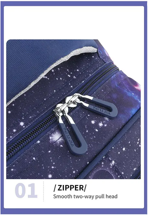 Space Design High Quality Durable Fabric Casual Multipurpose Backpack Blue- Height 16 Inches