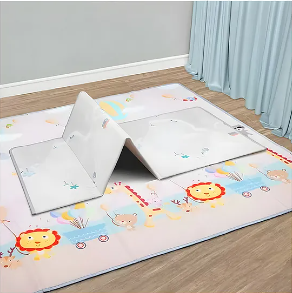 Animal Theme Double Sided Water Proof Extra Large Fordable Foam Baby Play Mat Folding Mat Baby Crawling Mat - (Design May Vary - Multicolor)
