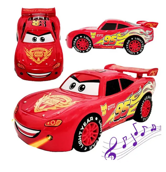 Amazing Mc-Queen Car Pull Back Toys For Kids with Lights And Sounds Die-Cast Racing Metal Cars Toys High Speed And Unbreakable Toy - Multicolor