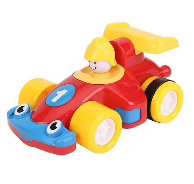 Turbo Twins Drag Racing Unbreakable Formula One Friction Power Car Toy For Kids Pack of 2 Multicolor