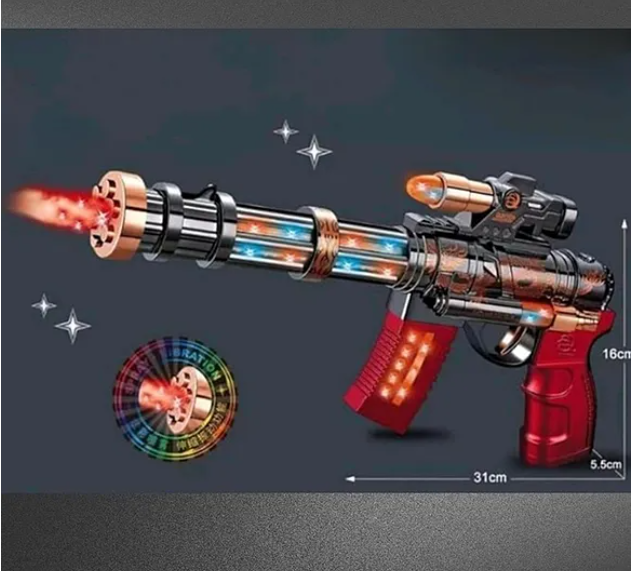 Rocky's Combat Gun Toys For Kids With Smoke Effects, Vibration, Lights & Sound Fun Entertainment Smoke Spray Gun Kids Toys (Pack of 1 Color May Vary)