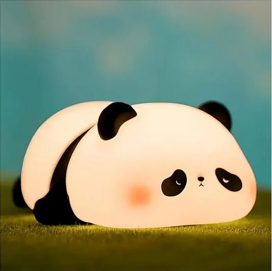 Cute Panda Silicone Night Light Squishy LED Animal Night Light Silicone Dimmable Timed Bedside Lamp Kawaii Light Up USB Rechargeable Panda Touch Light Night Lamp Multicolor