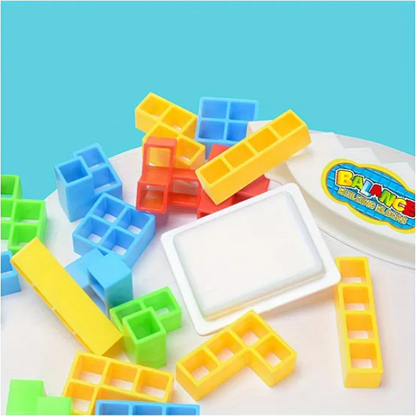 Swinging Tower Game Toys For Kids Adults Tetra Tower Stacking Blocks Toys For Kids Adults Balance Building Blocks Toys Family Fun Travel Entertainment Toys 24 pcs (Multicolor - Design May Vary)