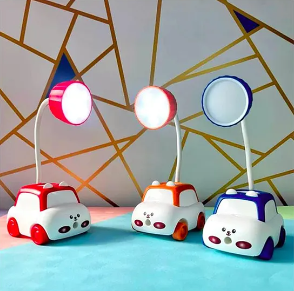 Study Lamp For Kids Cartoon Animal Car Rechargeable Desk Table Lamp 3 In 1 Study Desk LED Lamp With Sharpener And Pen Holder Electric Table Lamp Adjustable Study Desk Lamp For Study Room Home Office - (Pack of 1 - Design And Color May Vary)