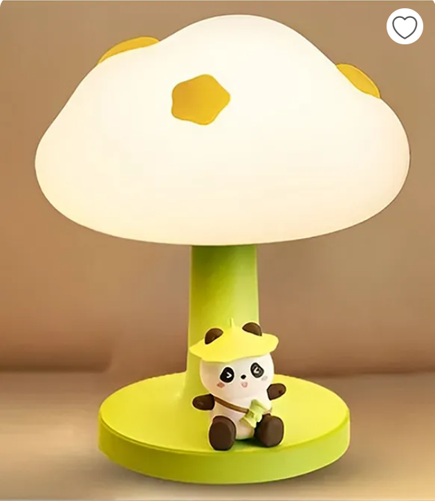 PoPo Panda Soft Silicone Bedside Table Lamp LED Animal Night Light Kawaii Light Up USB Rechargeable Panda Touch Light - Multicolor