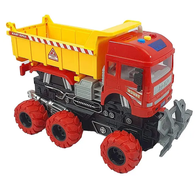 Friction Powered Dumper Truck Toy - Red & Yellow