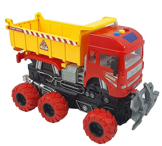 Friction Powered Dumper Truck Toy - Red & Yellow