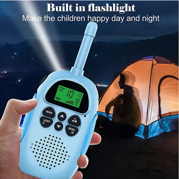 Handheld Two Ways Radio Children Walkie Talkie Rechargeable Long Range Built-in Flashlight Toy, Kids Walkie Talkie Color May Vary