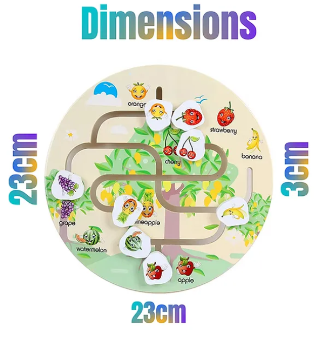 Round Wooden Fruit Maze Toys
