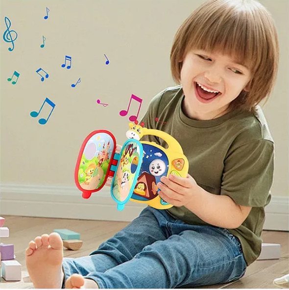 Giraffe Musical Storybook Toys With Lights And Soothing Music Fun Entertainment Kids Toys Educational Giraffe Learning Book Toy - Multicolor