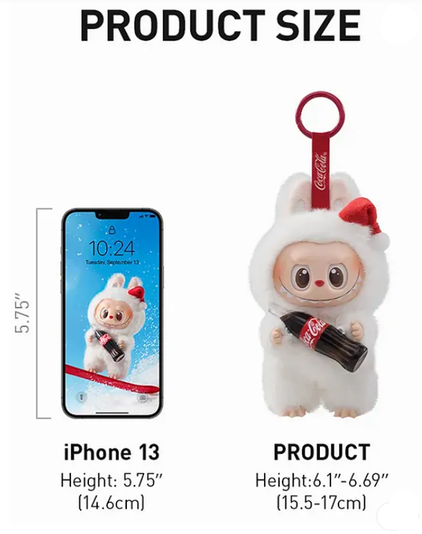 Cute Labubu Cocacola Style Vinyl Plush Keychain Mystery Box Collectible Toy for Kids & Adults (Pack of 1 - Color and Design May Vary)
