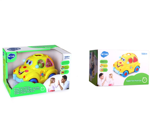 Electronic Toy Car With Music & Light And Puzzle Sorters - Multicolour