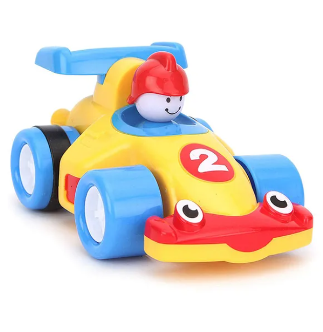 Turbo Twins Drag Racing Unbreakable Formula One Friction Power Car Toy For Kids Pack of 2 Multicolor