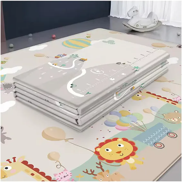 Animal Theme Double Sided Water Proof Extra Large Fordable Foam Baby Play Mat Folding Mat Baby Crawling Mat - (Design May Vary - Multicolor)
