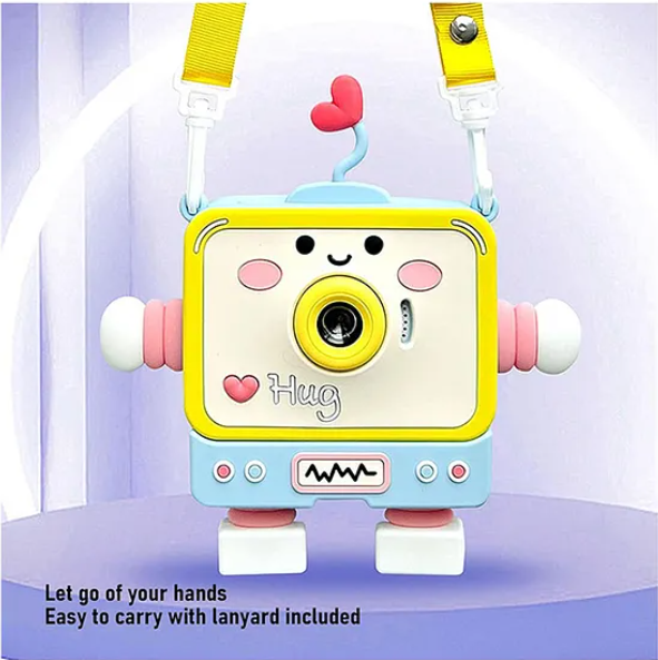 Digital Handy Portable Cute Love Robot Camera Full HD 1080P 2.0 Screen with Inbuilt Games Kids Camera - Multicolor