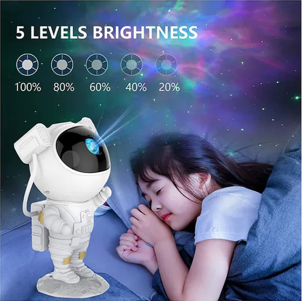 Astronaut Starry Night Light Projector Star Nebula Ceiling Sky Light Projector with Timer and Remote - Multicolor