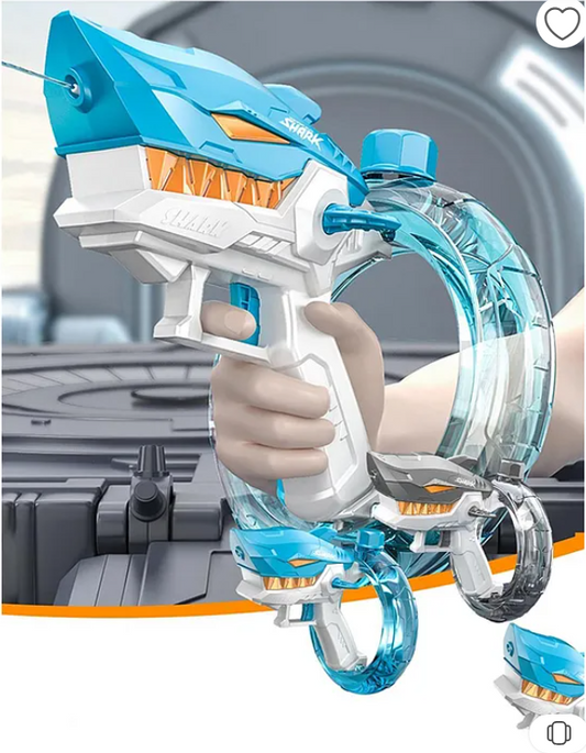 Realistic Water Gun Toys For Kids Electric Shark Water Gun Toys Repeater Automatic Water Spray Gun High Pressure Water Play Gun Toy - Color May Vary
