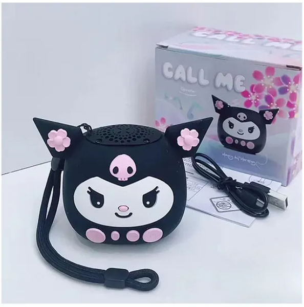 Yamama Kuromi Mini Bluetooth Speaker Cute & Portable Wireless Speaker with Powerful Sound | Kuromi Design, Compact & Travel-Friendly for Kids, Teens, and Adults- (Pack of 1 Color May Vary)