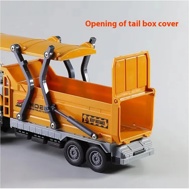 1:43 Scale Alloy Die-cast Friction Powered Sand Dumper Trailer Truck 4x4 Wheel Drive Road Truck (Pack of 1 Color May Vary)