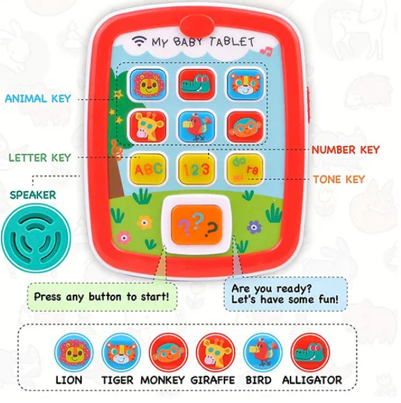 My Baby Tablet Toy Educational Animals Numbers And Color Cognative Learning Baby Tablet Toy For Babies And Kids - Multicolor