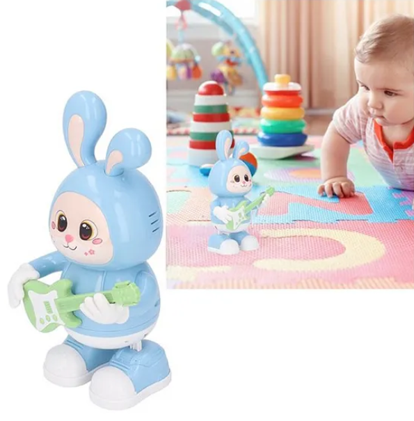 Rabbit Guitarist Cute Musician Musical Toy For Kids Dancing Bunny Musical Toys With Guitar On Hands Interactive Soothing Music And Lights Color May Vary