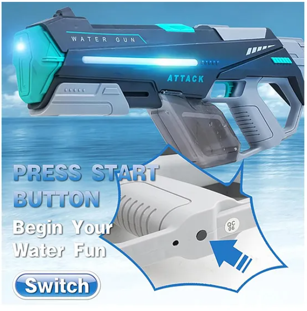 Electric water gun toy black technology repeater automatic water spray high pressure water play gun toy Electric Continuous Emission Toy summer vacation toys kids toys Summer - Multicolor