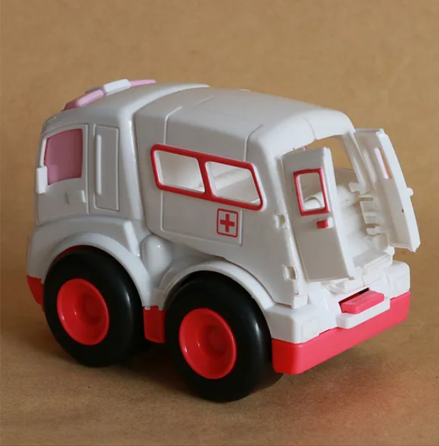 Friction Powered Rescue Team Toy Car Set For Kids 4 pieces - Multicolor