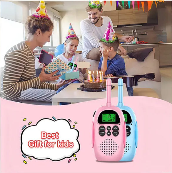 Handheld Two Ways Radio Children Walkie Talkie Rechargeable Long Range Built-in Flashlight Toy, Kids Walkie Talkie Color May Vary