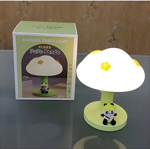 PoPo Panda Soft Silicone Bedside Table Lamp LED Animal Night Light Kawaii Light Up USB Rechargeable Panda Touch Light - Multicolor