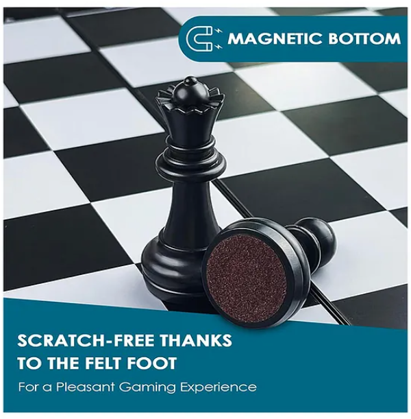 Magnetic Toys For Kids Magnetic Chess Toys For Kids Educational Kids Toys Travel Chess Set With Folding Chess Board Game For Kids And Adults High Quality Foldable Chess Game Multicolor