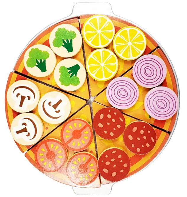 Wooden Pizza Oven Toys For Kids Cooking Educational Game Pizza Toy Fun Entertainment Enjoyable Role Pretend Play Kids Toys Multicolor