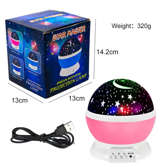 Star Master Rotating 360 Degree Moon Night Light Lamp Projector - Colour May Vary