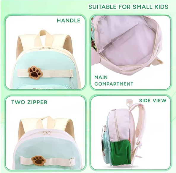 School Bags Cute Bear Paw Theme Backpack For Kids With Adjustable Straps Premium Design Bag For Kids Best For School Picnic Holidays - Height 12 Inches