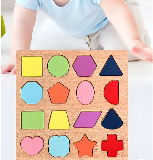 Alphabet Numeric Geometric Shaped Wooden Puzzle Game Toy For Kids Baby Early Educational Children Montessori Board Puzzle Toy (Pack of 3 - Multicolor)
